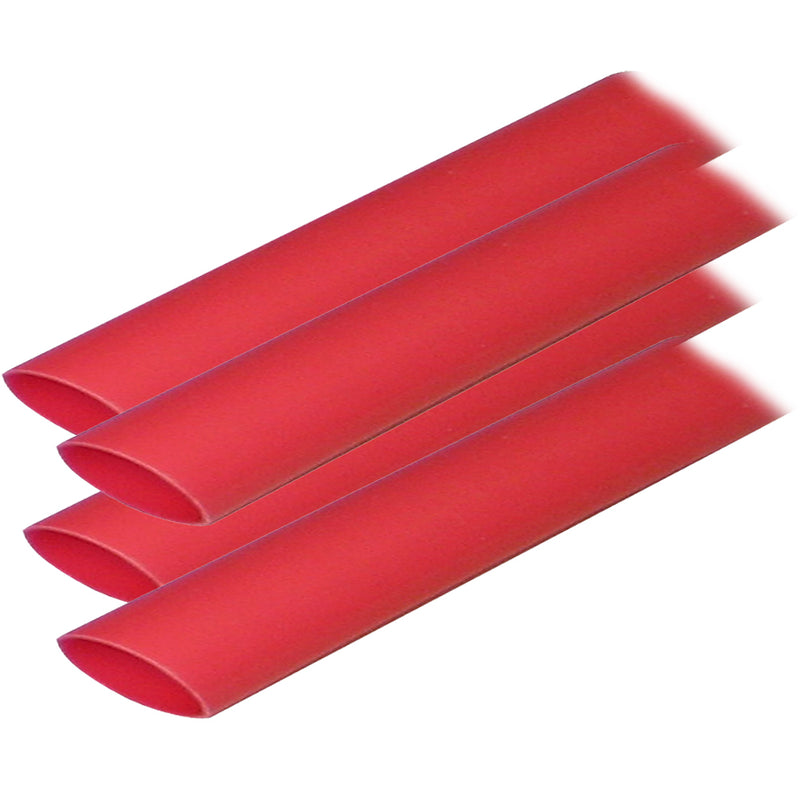 Ancor Adhesive Lined Heat Shrink Tubing (ALT) - 3-4" x 6" - 4-Pack - Red