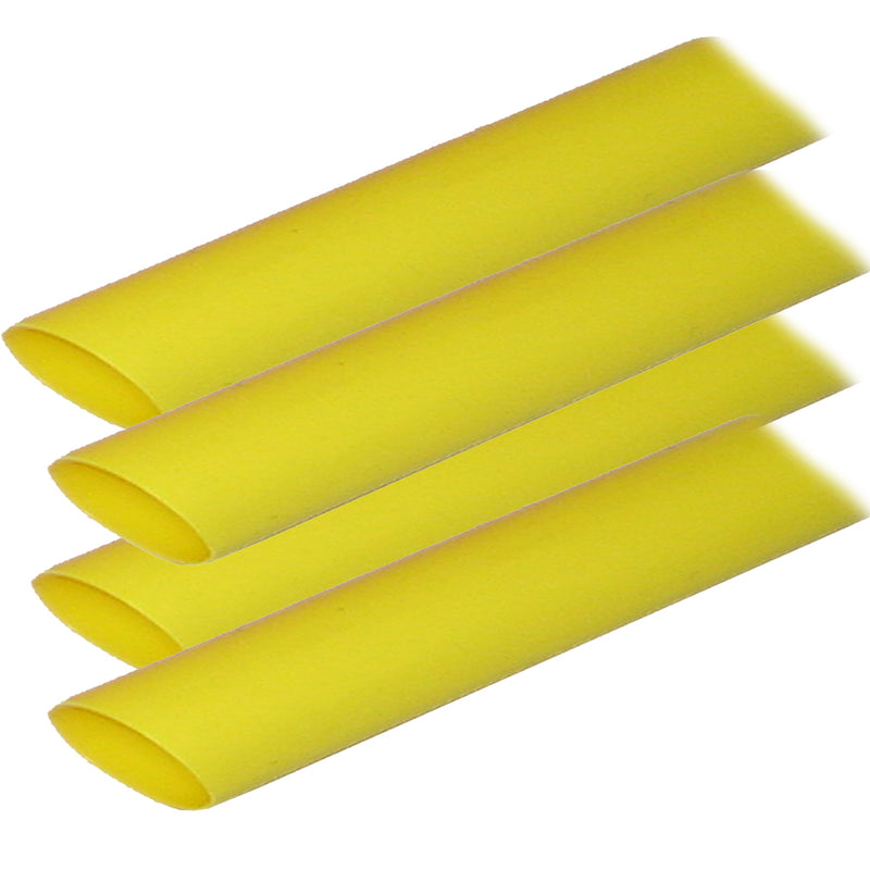 Ancor Adhesive Lined Heat Shrink Tubing (ALT) - 3-4" x 12" - 4-Pack - Yellow