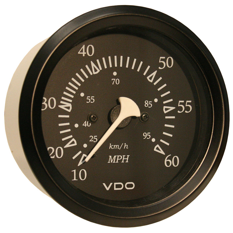 VDO Cockpit Marine 85mm (3-3-8") 60 MPH Pitot Speedometer - Black Dial-Bezel