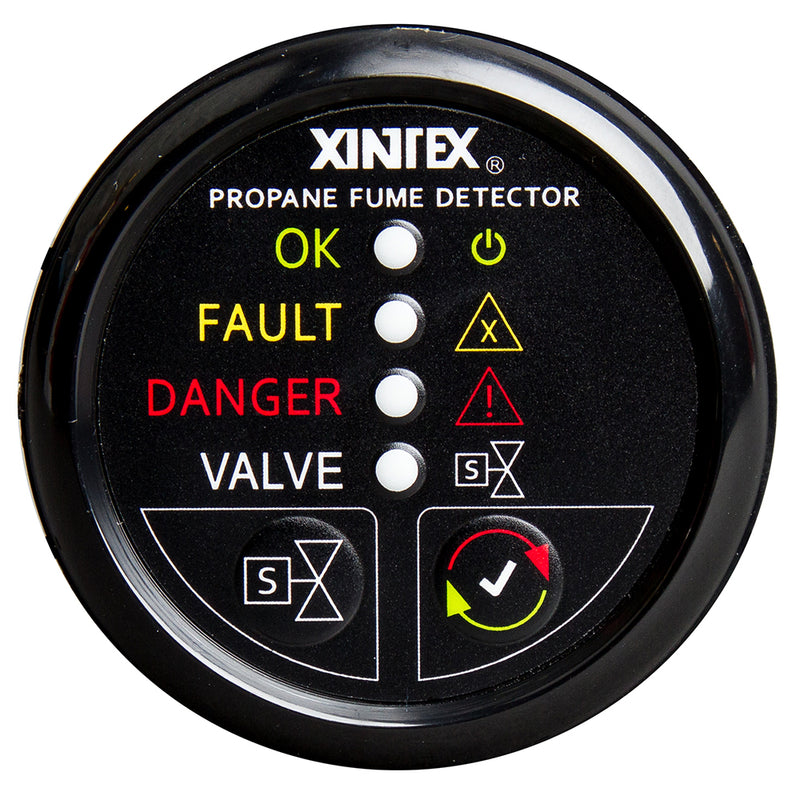 Fireboy-Xintex Propane Fume Detector w-Automatic Shut-Off & Plastic Sensor - No Solenoid Valve - Black Bezel Display