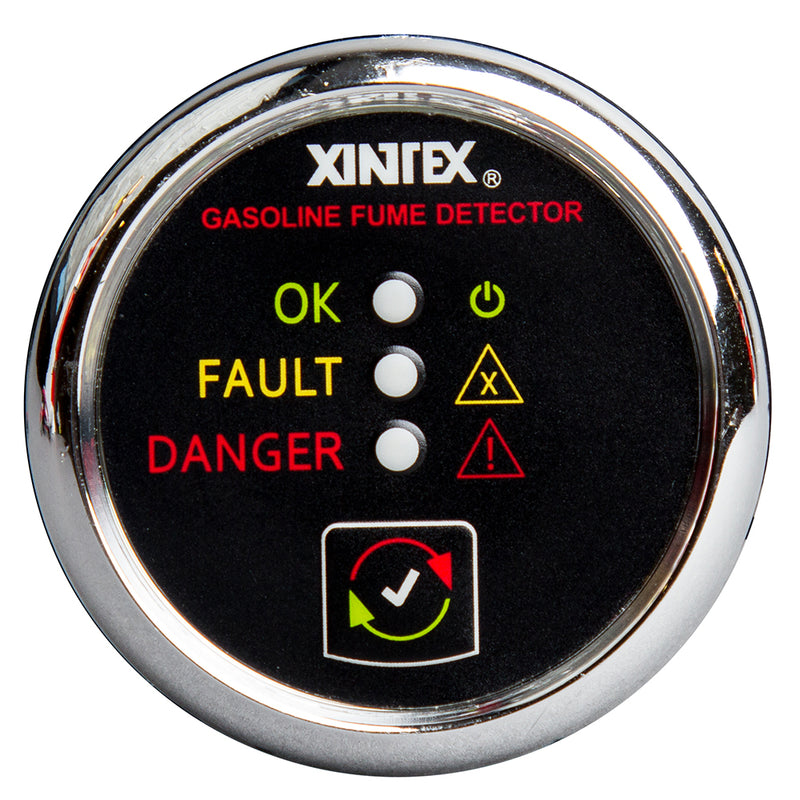 Fireboy-Xintex Gasoline Fume Detector - Chrome Bezel - 12-24V