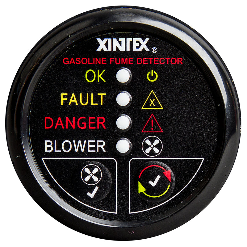 Fireboy-Xintex Gasoline Fume Detector w-Blower Control - Black Bezel - 12V