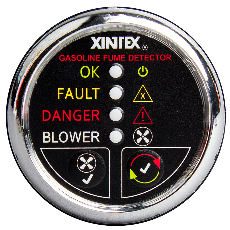 Fireboy-Xintex Gasoline Fume Detector w-Blower Control - Chrome Bezel - 12V