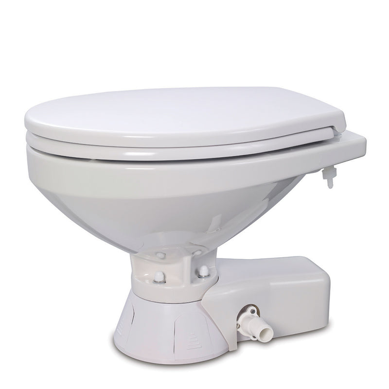 Jabsco Quiet Flush Raw Water Toilet - Regular Bowl w-Soft Close Lid - 12V