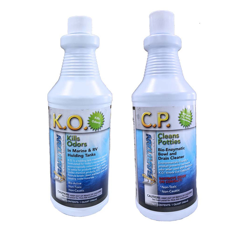 Raritan Potty Pack w-K.O. Kills Odors & C.P. Cleans Potties - 1 of Each - 32oz Bottles