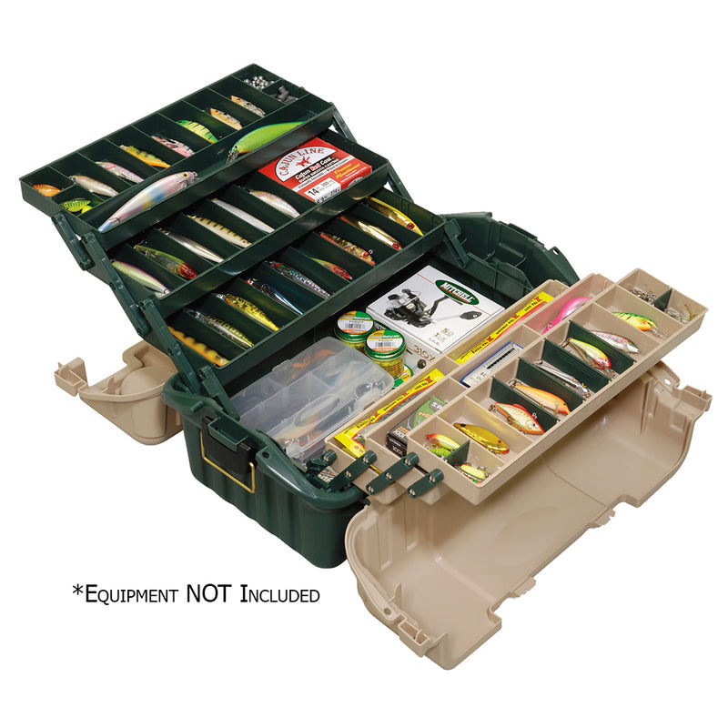 Plano Hip Roof Tackle Box w-6-Trays - Green-Sandstone