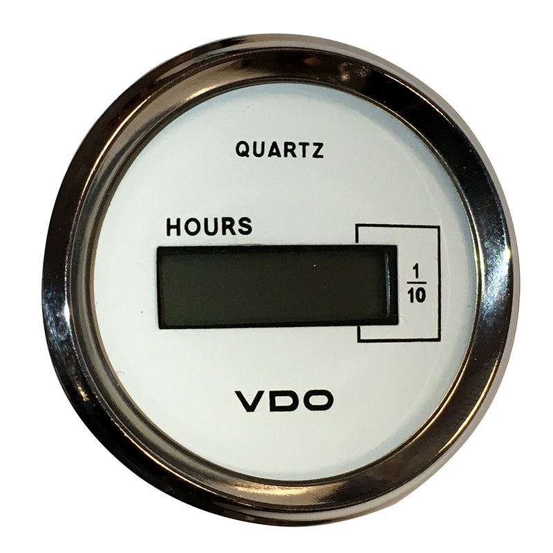 VDO Cockpit Marine 52mm (2-1-16") LCD Hourmeter - White Dial-Chrome Bezel