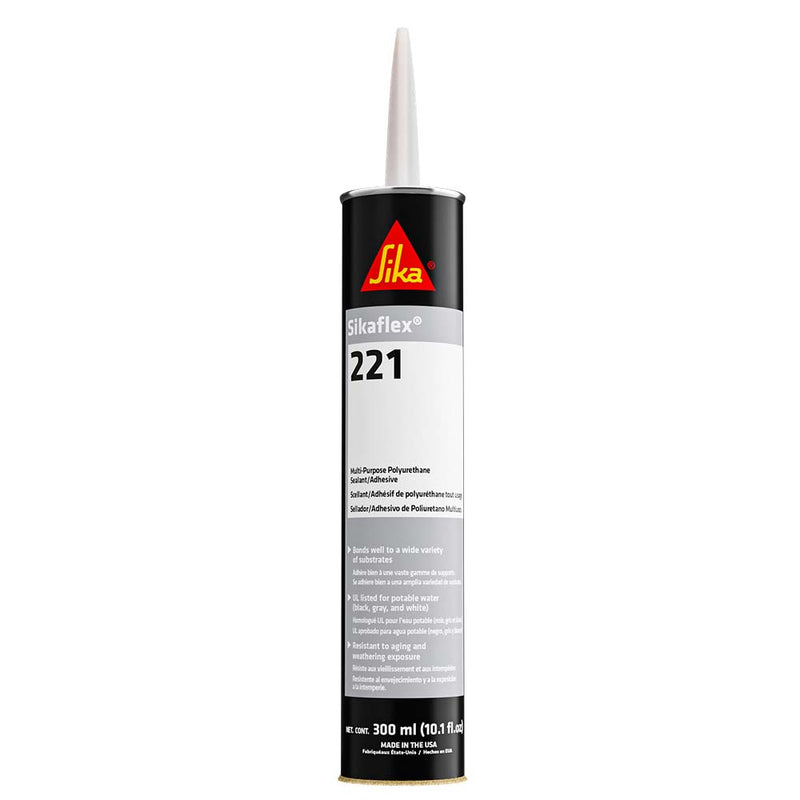 Sika Sikaflex® 221 Multi-Purpose Polyurethane Sealant-Adhesive - 10.3oz(300ml) Cartridge - Black