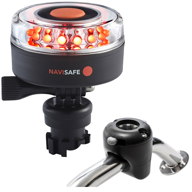 Navisafe Navilight All RED 360° 2NM w-Navimount Base & Rail Mount - Black