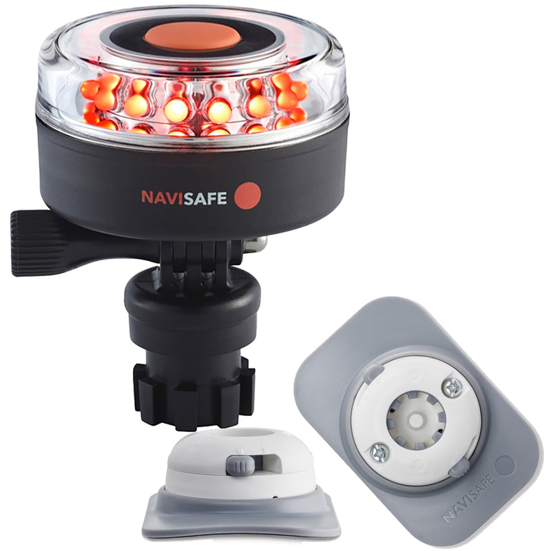 Navisafe Navilight All RED 360° 2NM w-Navimount Base & RIB Mount - White