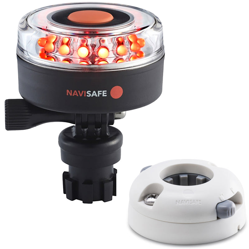 Navisafe Navilight All RED 360° 2NM w-Navimount Base & Horizontal Mount - White