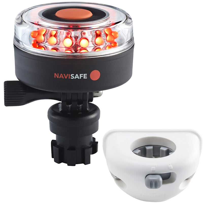 Navisafe Navilight All RED 360° 2NM w-Navimount Base & Vertical Mount - White