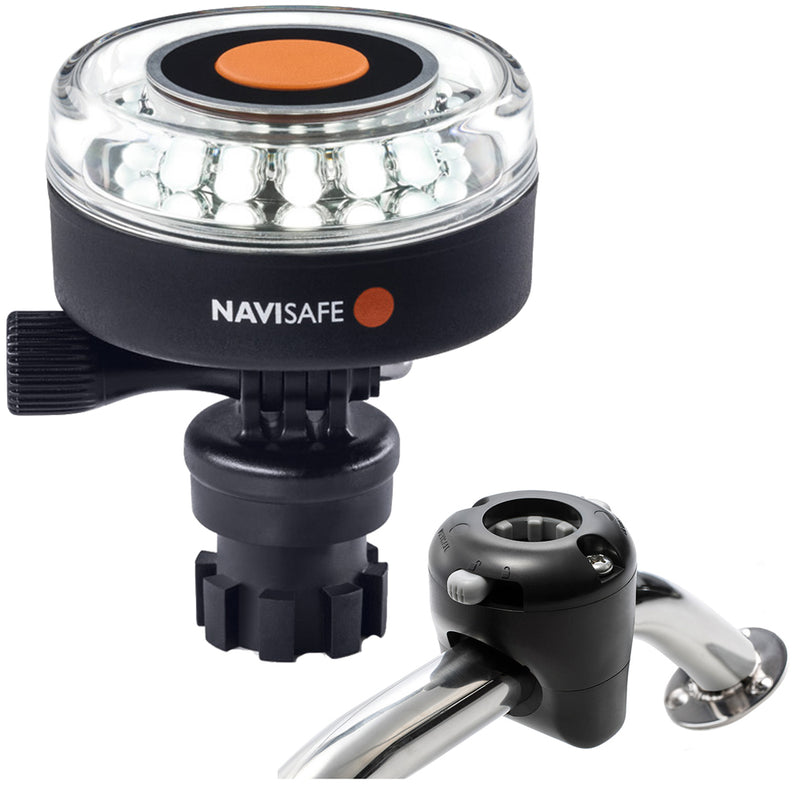 Navisafe Navilight 360° 2NM White w-Navimount Base & Rail Mount - Black