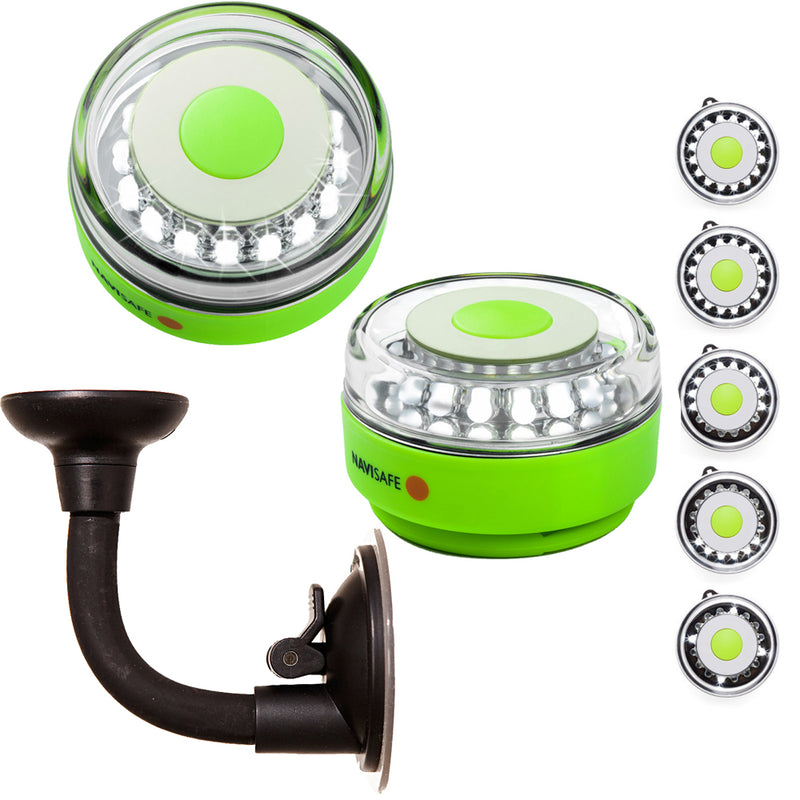 Navisafe Portable Navilight 360° 2NM Rescue - Glow In The Dark - Green w-Bendable Suction Cup Mount