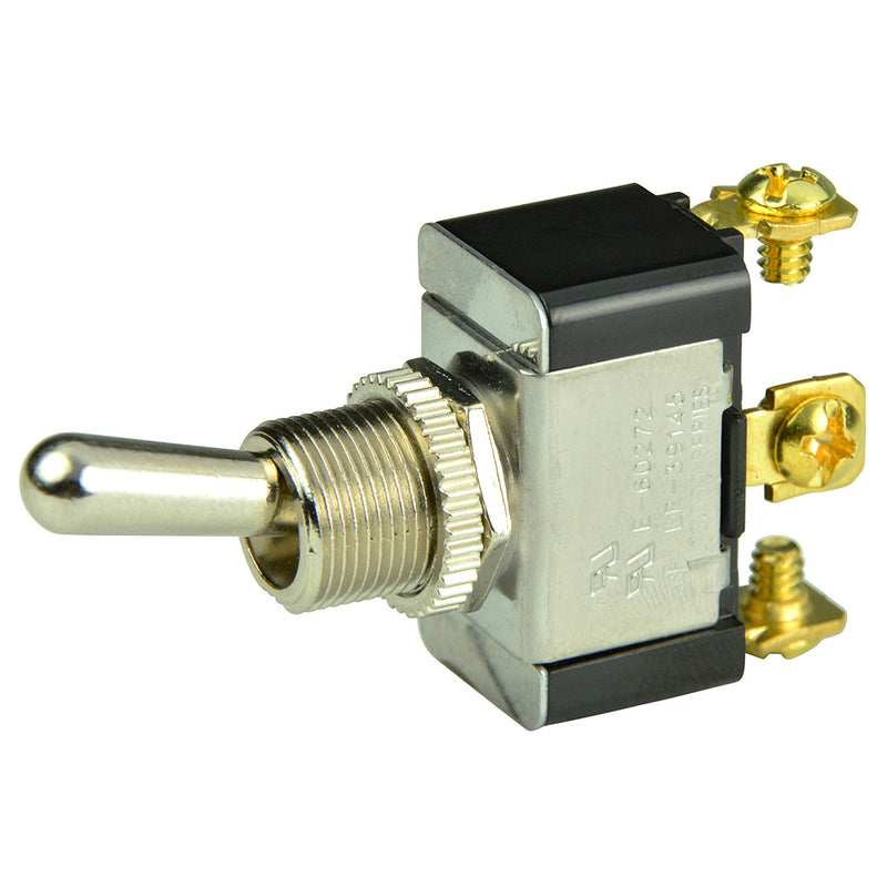 BEP SPDT Chrome Plated Toggle Switch - ON-OFF-(ON)