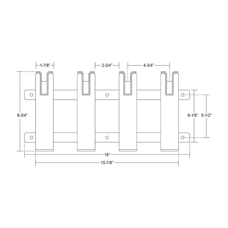 TACO Aluminum-Poly 4-Rod Rack Holder