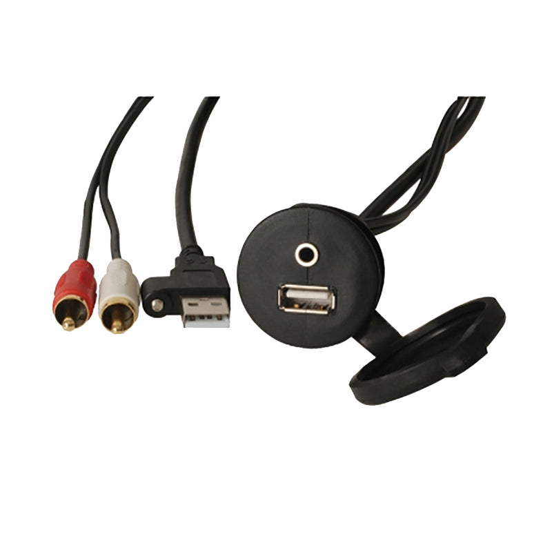 FUSION MS-CBUUSB3.5 Panel Mount USB & 3.5mm Headphone Jack