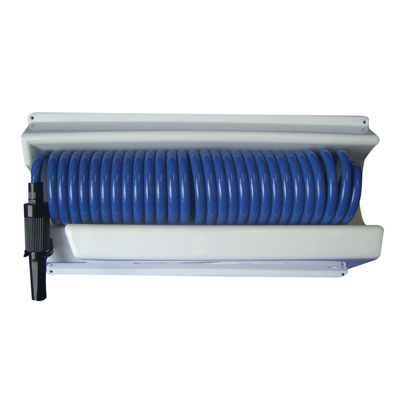 Whitecap 25' Blue Coiled Hose w-Mounting Case