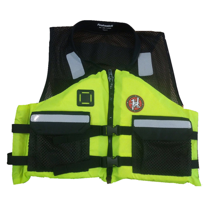 First Watch AV-500 Industrial Mesh Vest (USCG Type III) - Hi-Vis Yellow-Black - Small