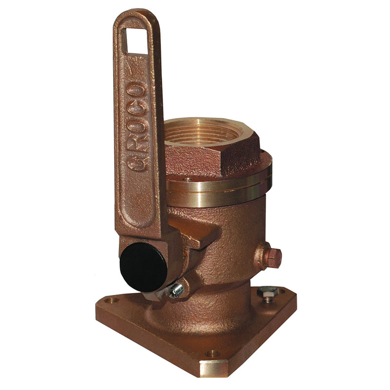 GROCO 1-1-2" Bronze Flanged Full Flow Seacock