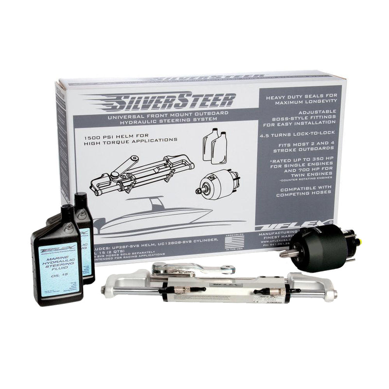 Uflex SilverSteer™ Universal Front Mount Outboard Hydraulic Steering System w- UC128-SVS-1 Cylinder