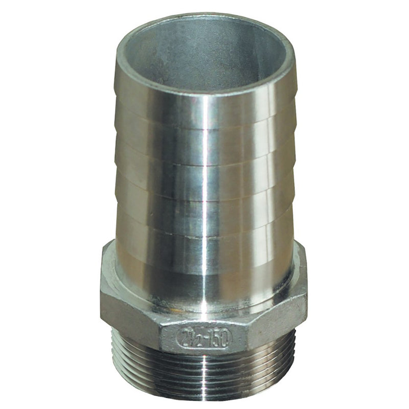 GROCO 1-1-4"" NPT x 1-1-4" ID Stainless Steel Pipe to Hose Straight Fitting