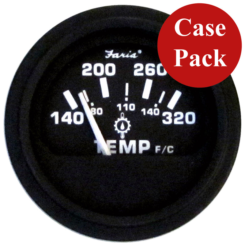 Faria 2" Heavy-Duty Oil Temp Gauge (140-320 F-C) - Black *Bulk Case of 24*