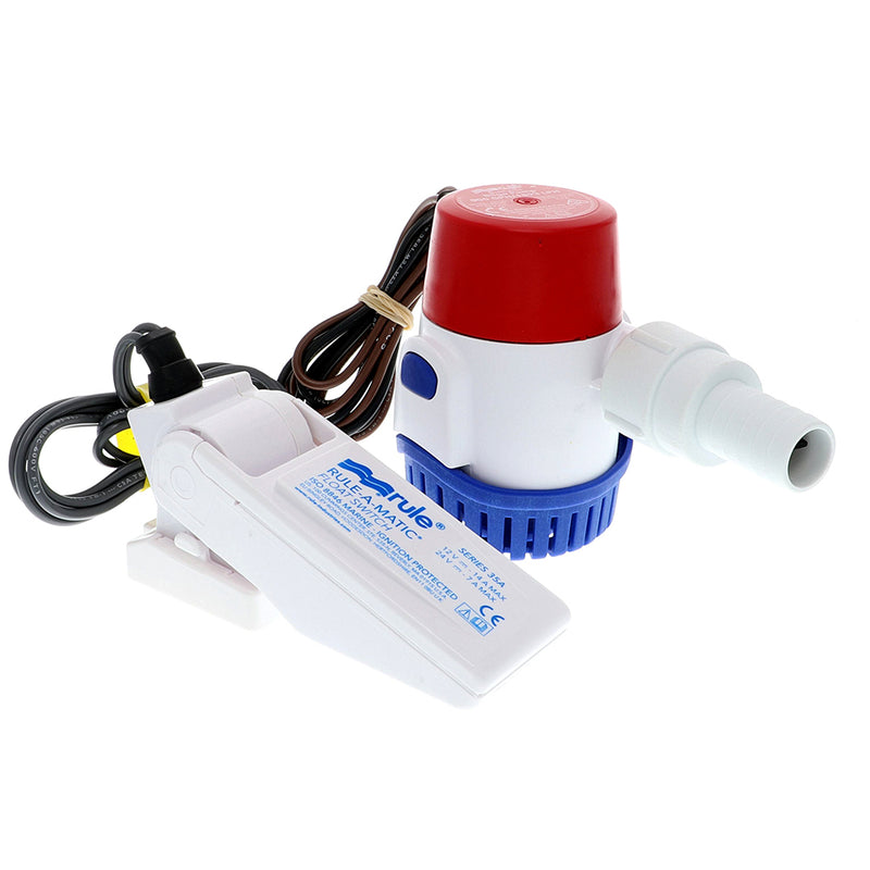 Rule 500 GPH Standard Bilge Pump Kit w-Float Switch - 12V