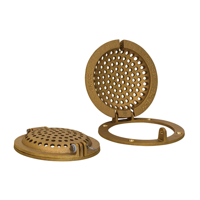 GROCO Bronze Round Hull Strainer w-Access Door f-Up To 1" Thru-Hull