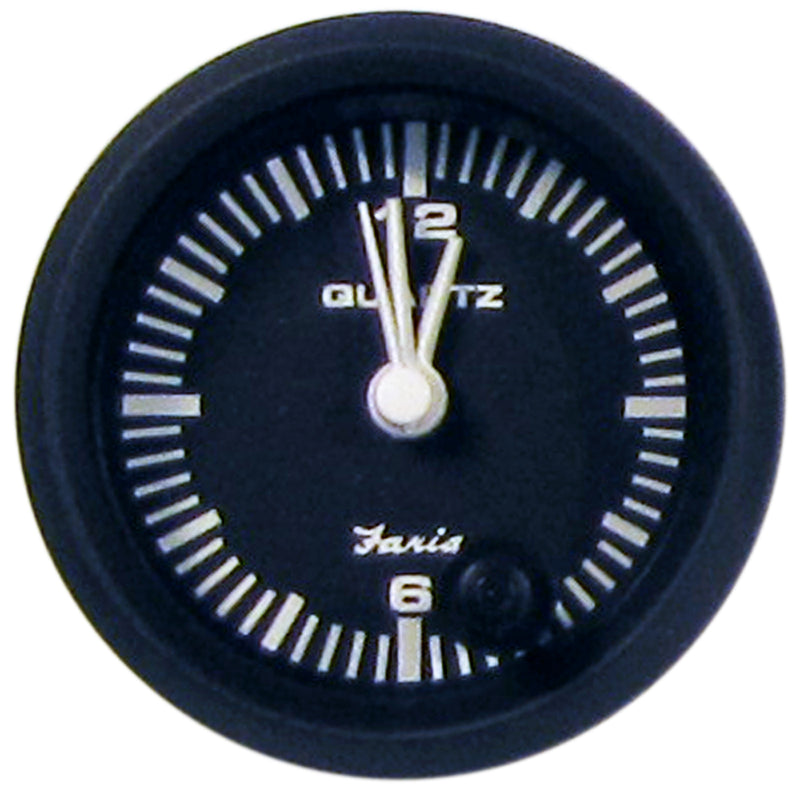 Faria Euro Black 2" Clock - Quartz (Analog)