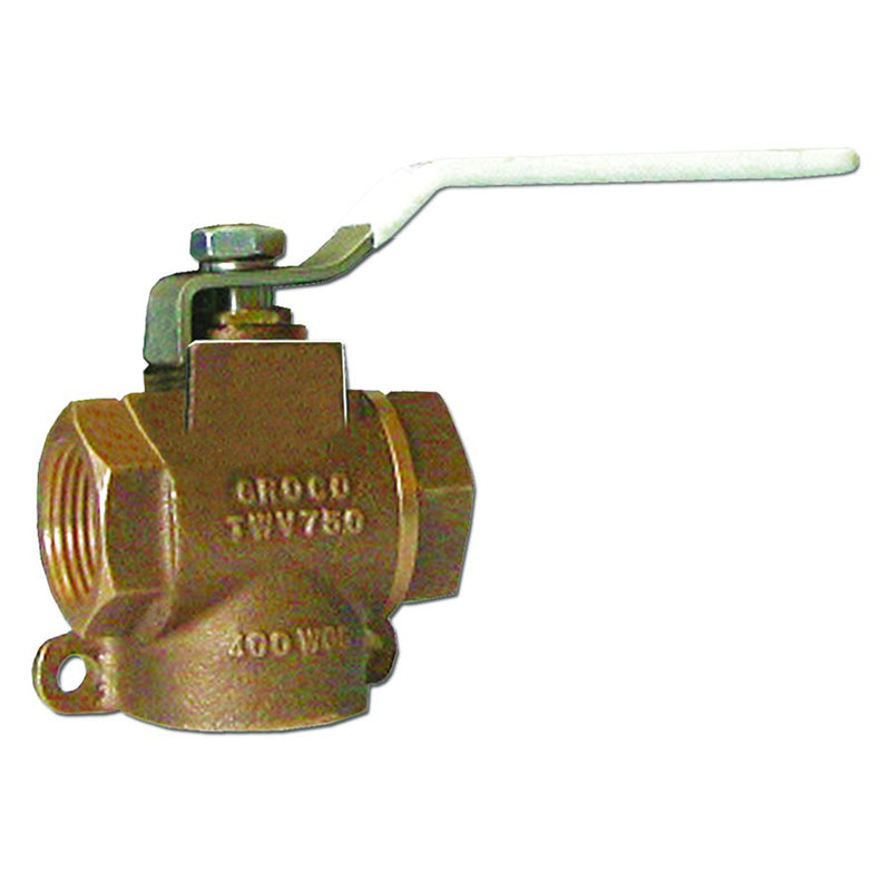 GROCO 1-2" NPT Bronze 3-Way Valve