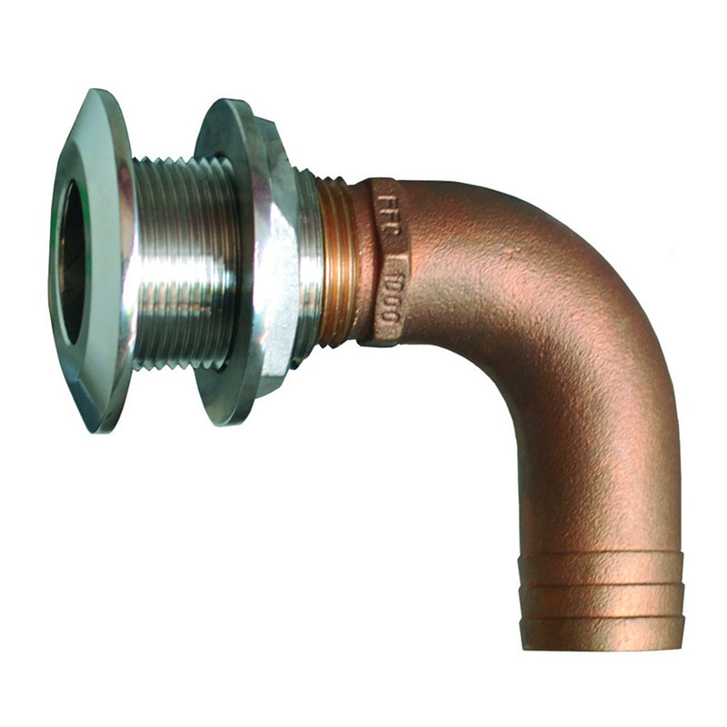 GROCO 3-4" 90 Degree Hose Thru-Hull Fitting