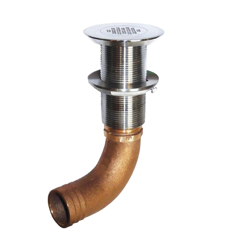 GROCO Deck Scupper 90 Degree 1-1-2" Hose Connection