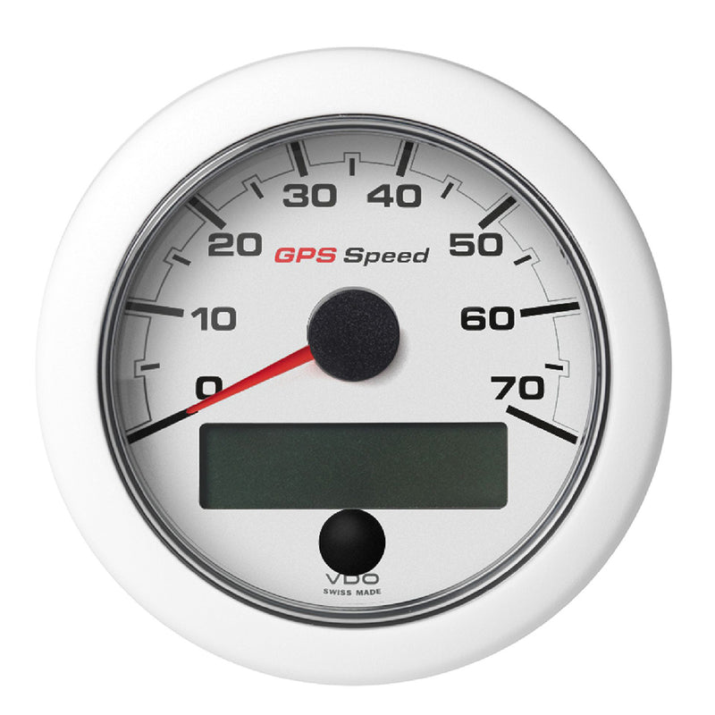 Veratron 3-3-8" (85mm) OceanLink® GPS Speedometer (0-70 KN-MPH-KMH) - White Dial & Bezel