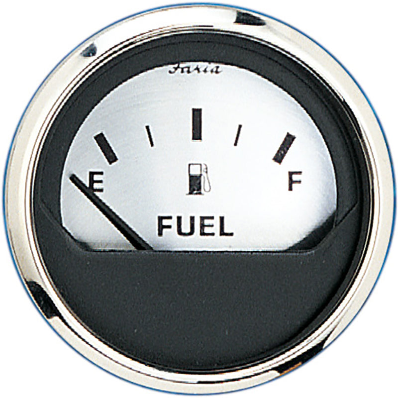 Faria Spun Silver 2" Fuel Level Gauge (E-1-2-F)