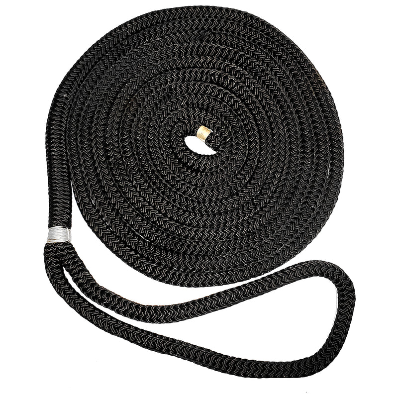 New England Ropes 1-2" X 25' Nylon Double Braid Dock Line - Black