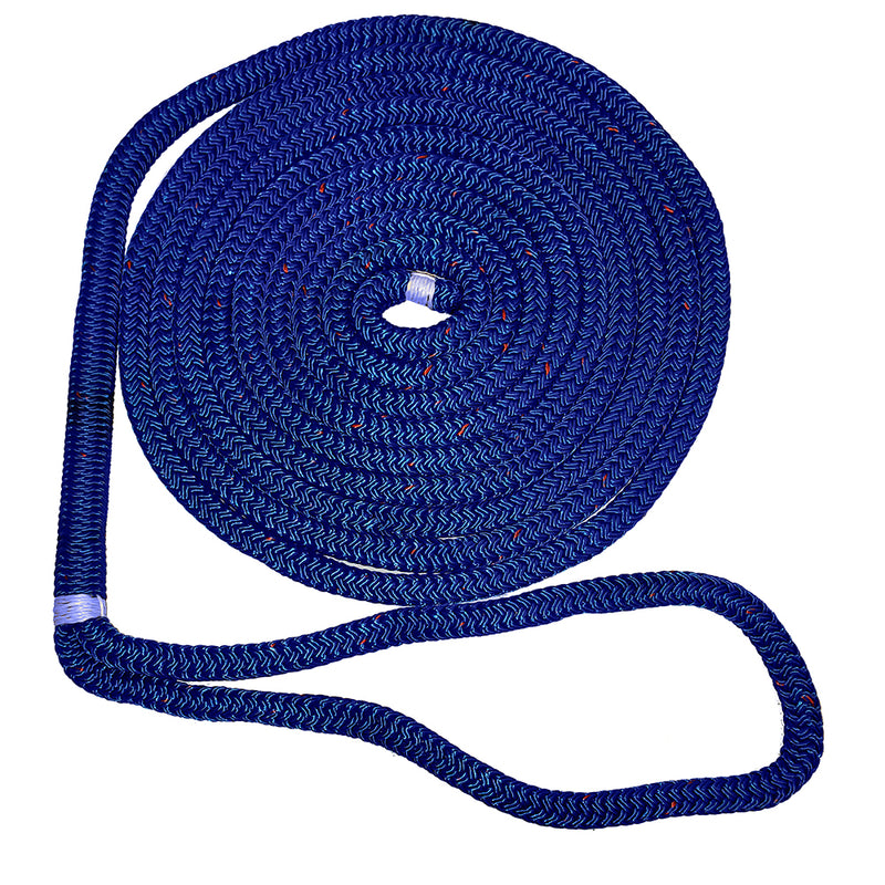 New England Ropes 3-8" X 25' Nylon Double Braid Dock Line - Blue w-Tracer