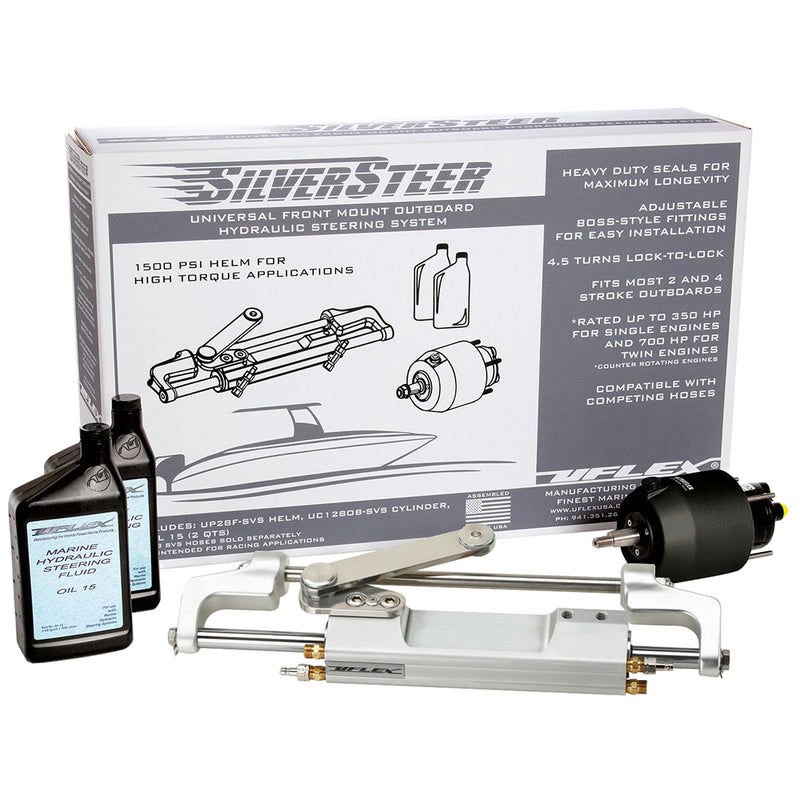 Uflex SilverSteer™ Front Mount Outboard Hydraulic Steering System w- UC130-SVS-1 Cylinder