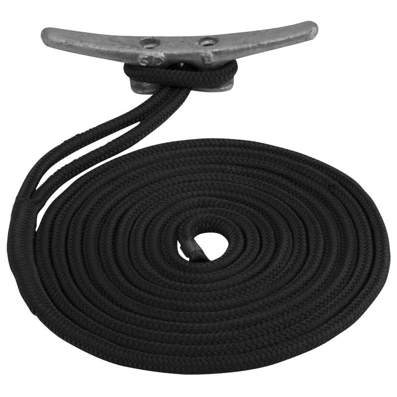 Sea-Dog Double Braided Nylon Dock Line - 3-8" x 25' - Black