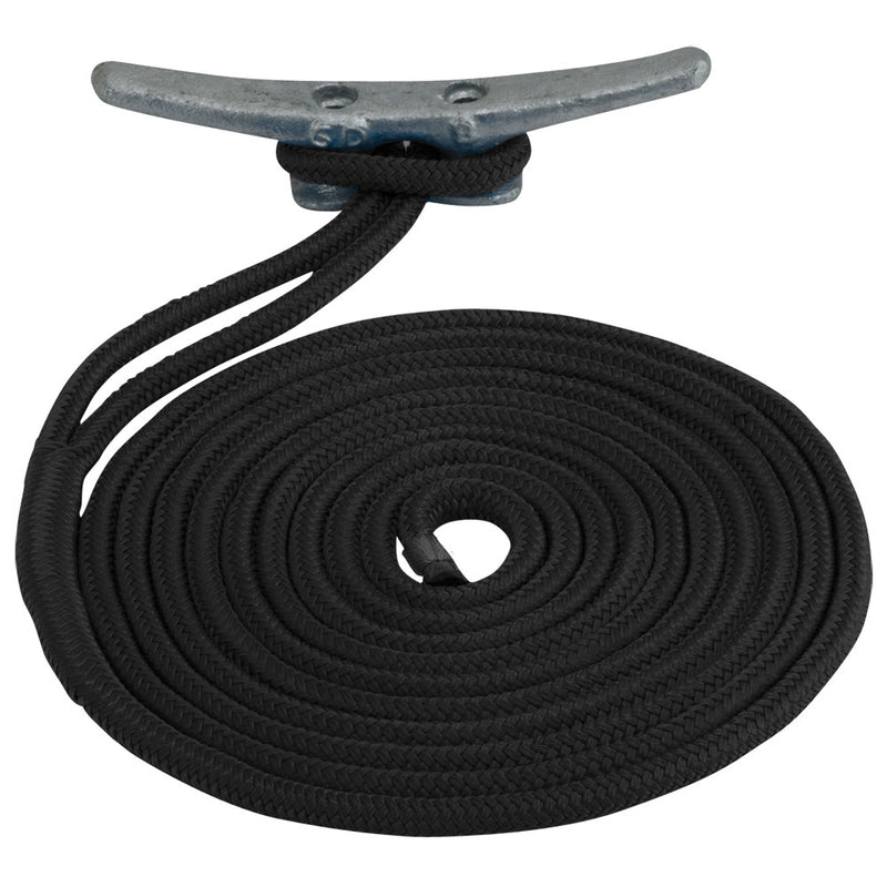 Sea-Dog Double Braided Nylon Dock Line - 5-8" x 20' - Black