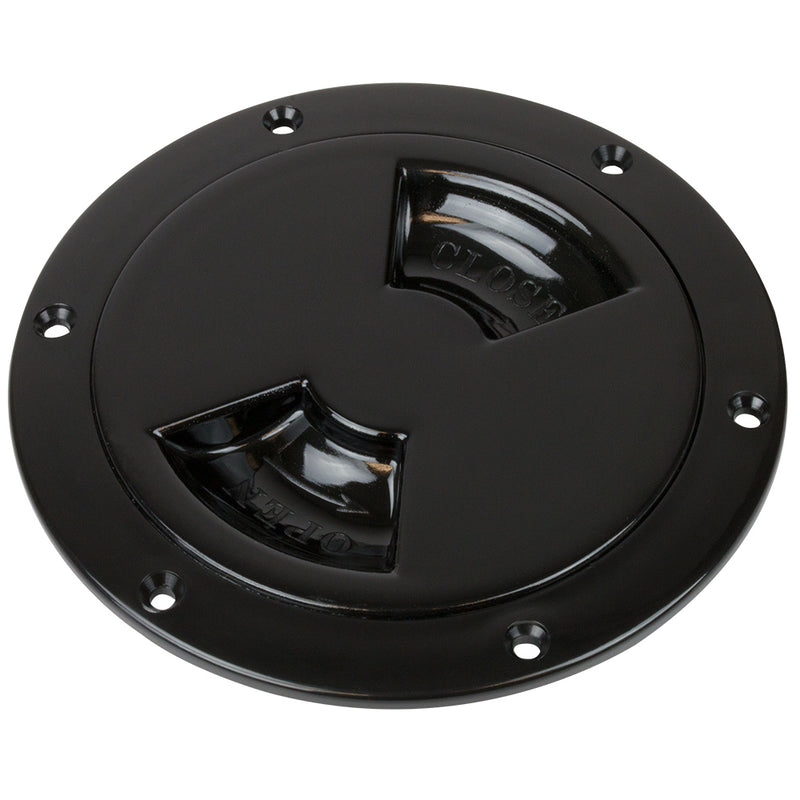 Sea-Dog Quarter-Turn Smooth Deck Plate w-Internal Collar - Black - 4"