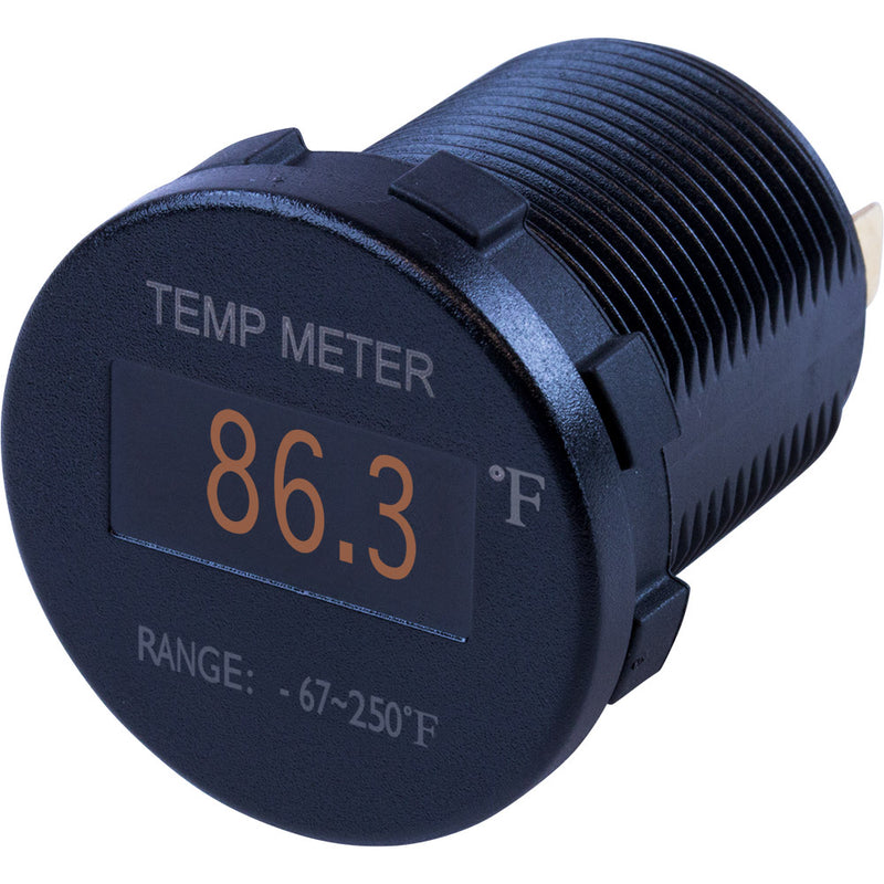 Sea-Dog Round OLED Temperature Meter Fahrenheit w-6' Lead