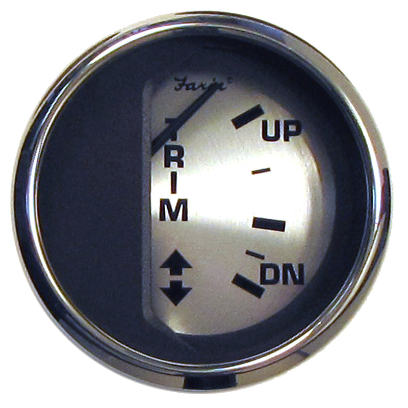 Faria Spun Silver 2" Trim Gauge f-Mercury-Mariner-Mercruiser-Volvo DP & Yamaha ('01 & Newer)