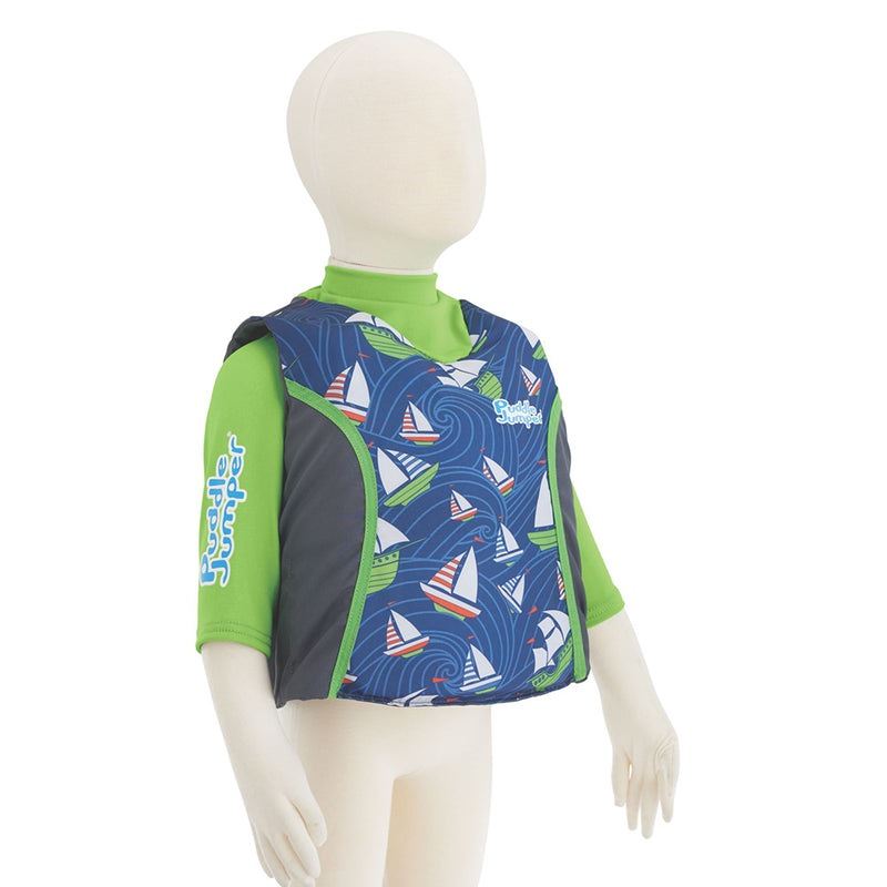 Puddle Jumper Kids 2-in-1 Life Jacket & Rash Guard - Sailboards - 33-55lbs