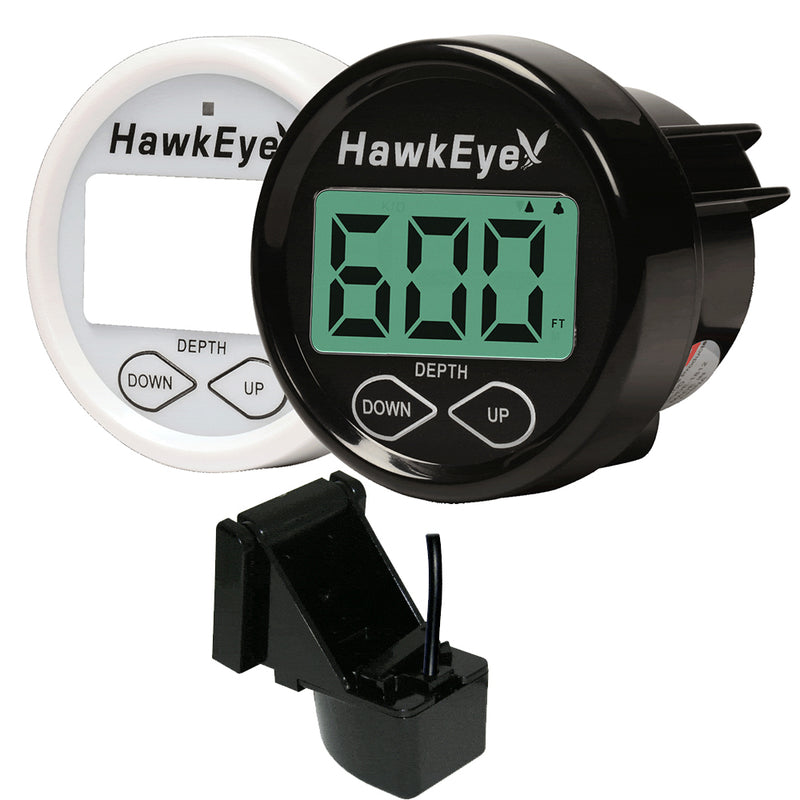 Hawkeye DepthTrax In-Dash Digital Depth & Temp Gauge - Transom Mount