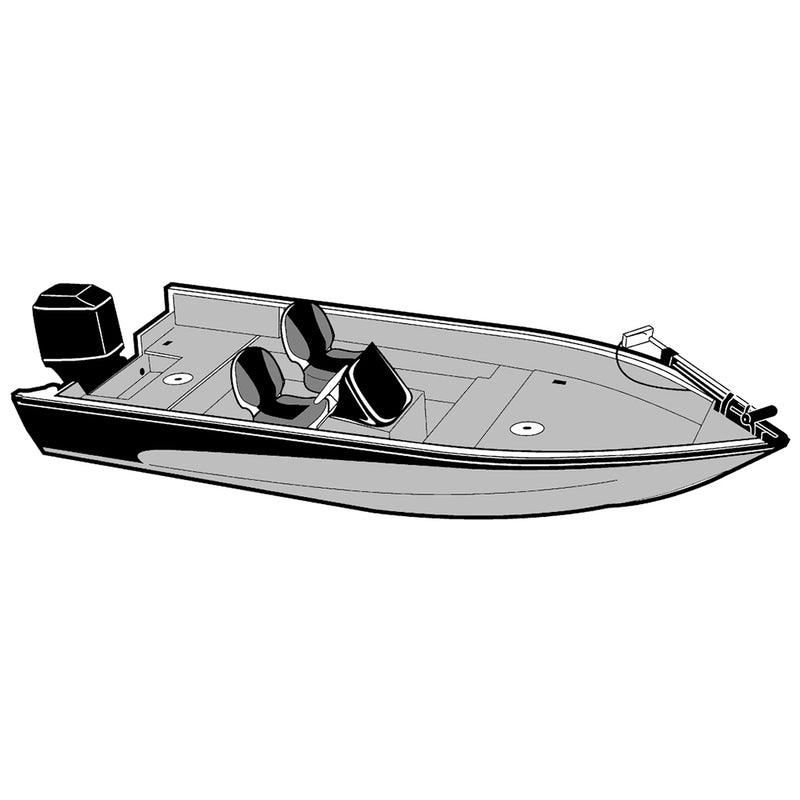 Carver Performance Poly-Guard Styled-to-Fit Boat Cover f-15.5' V-Hull Side Console Fishing Boats - Grey