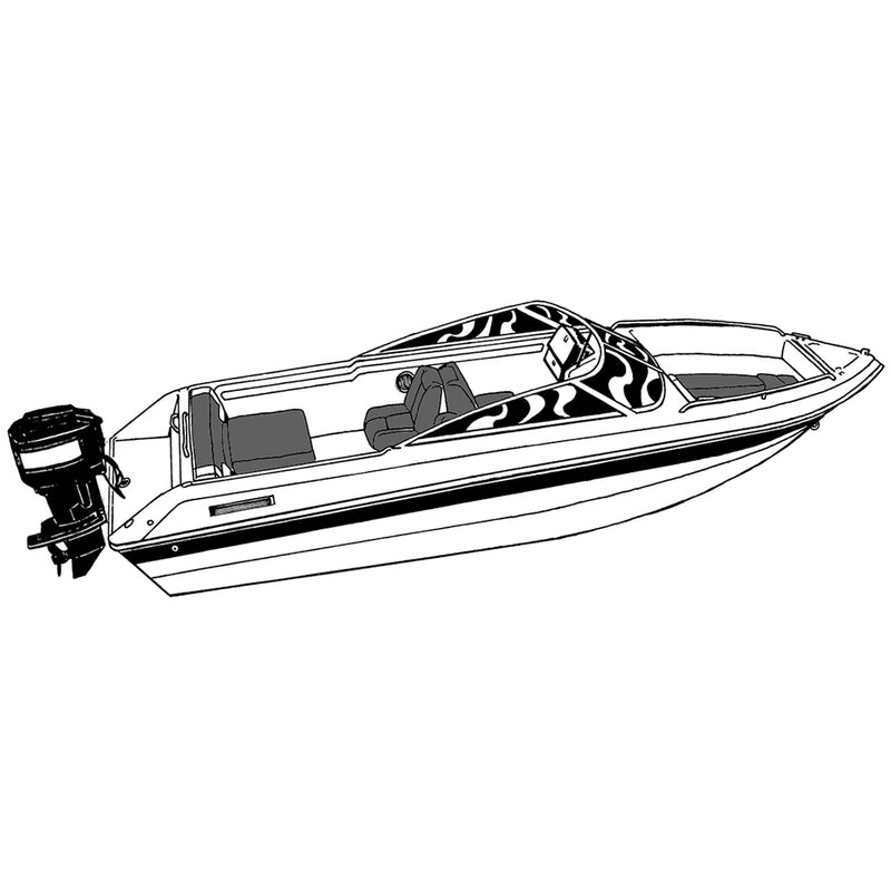 Carver Performance Poly-Guard Styled-to-Fit Boat Cover f-19.5' V-Hull Runabout Boats w-Windshield & Hand-Bow Rails - Grey