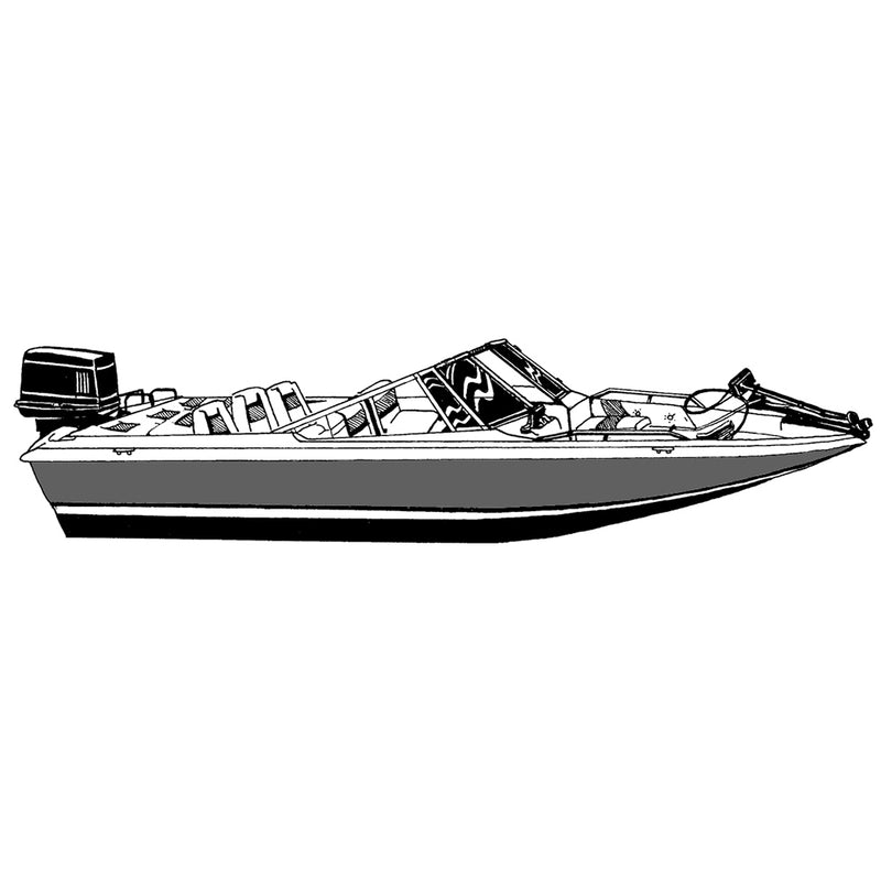 Carver Performance Poly-Guard Styled-to-Fit Boat Cover f-19.5' Fish & Ski Style Boats w-Walk-Thru Windshield - Grey