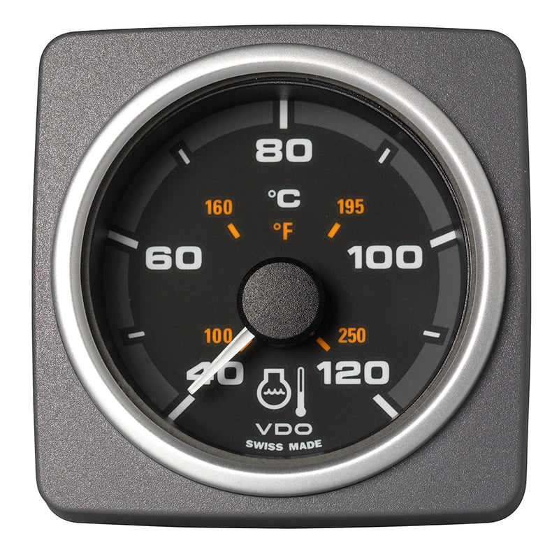 Veratron 52 MM (2-1-16") AcquaLink Coolant Temp Gauge 40° to120°C - Black Dial & Bezel