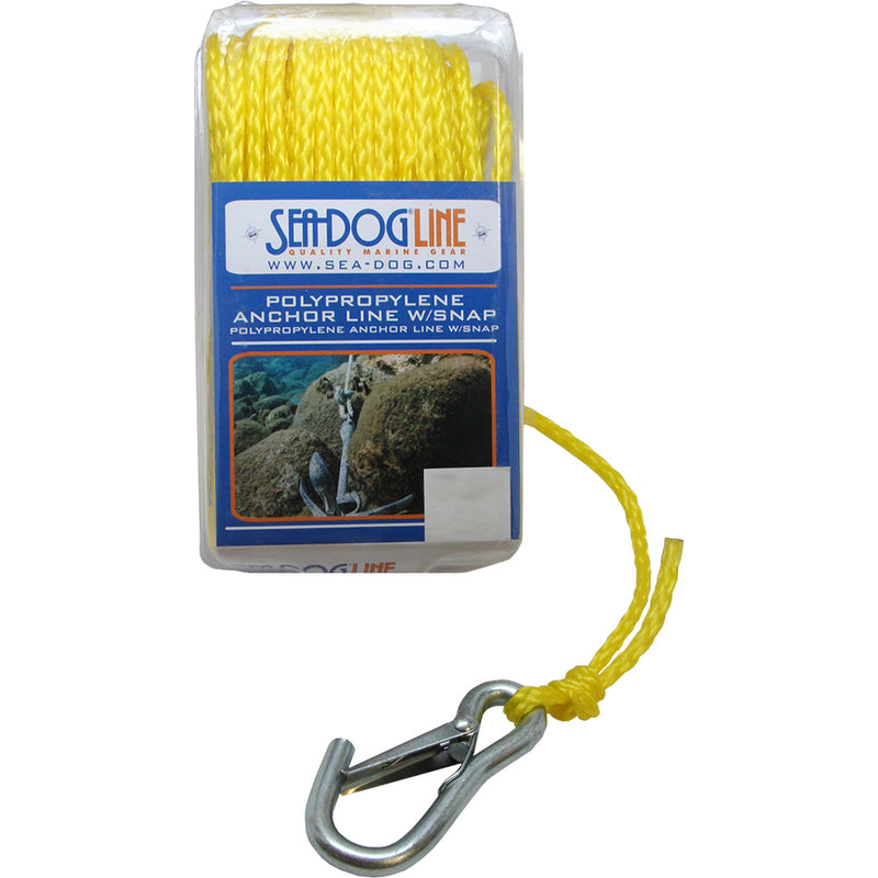 Sea-Dog Poly Pro Anchor Line w-Snap - 1-4" x 50' - Yellow